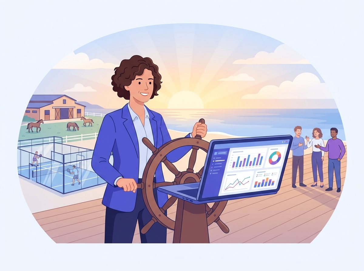 Un Skipper à la barre d'un produit qui tourne